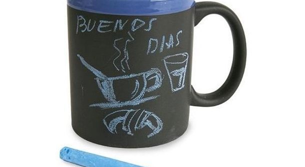 taza con pizarra