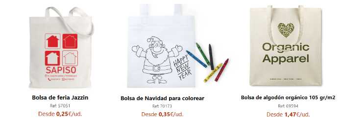 Selección de bolsas impresas para regalar