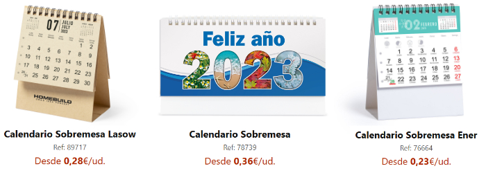 selección de calendarios publicitarios