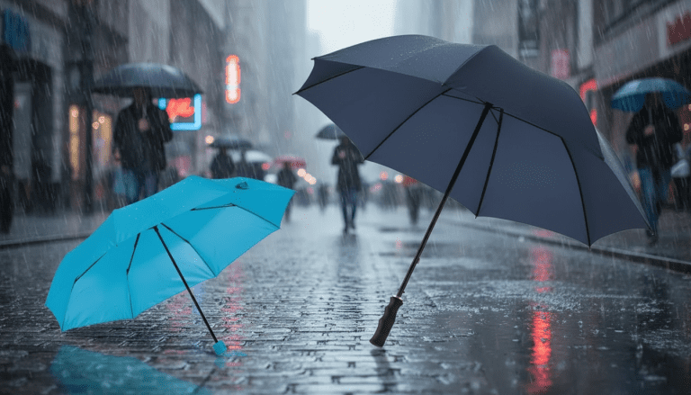 que paraguas elegir entre el plegable y el XXL