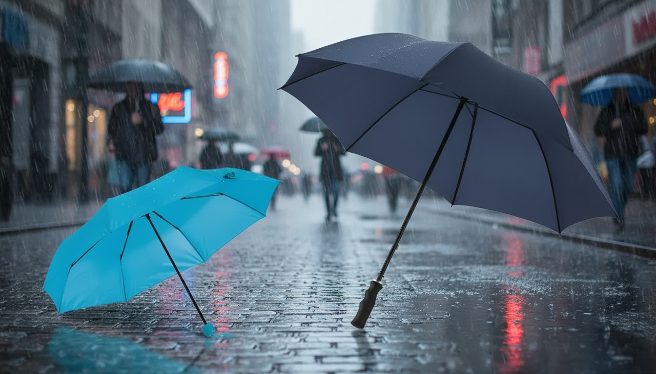 que paraguas elegir entre el plegable y el XXL