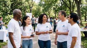 camisetas personalizadas en una campaña de sensibilización