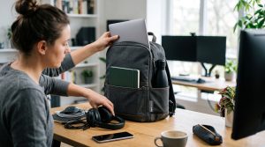 Welcome pack con mochila y accesorios para trabajo híbrido