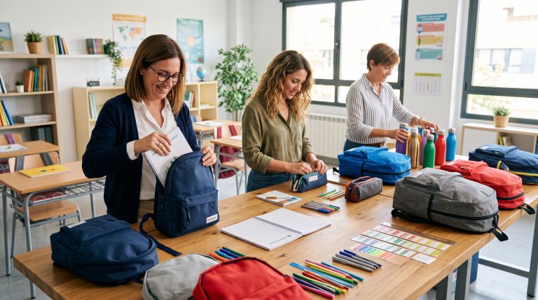 Material escolar personalizado preparado para centros educativos
