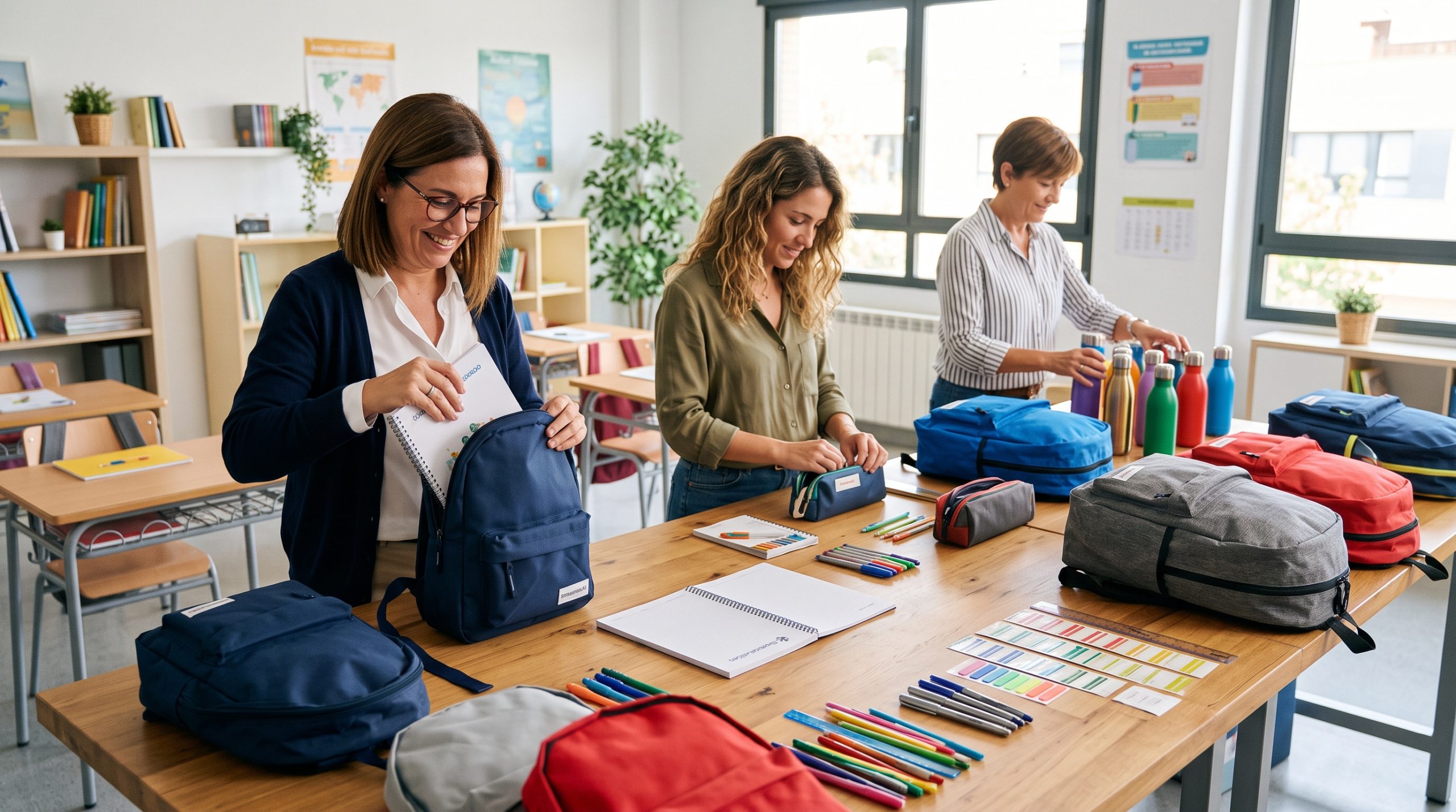 Material escolar personalizado preparado para centros educativos