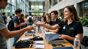 Material personalizado para una jornada universitaria