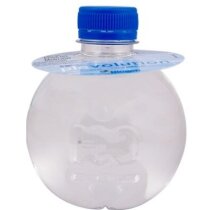 Botella de agua redondeada con collarín de papel personalizada