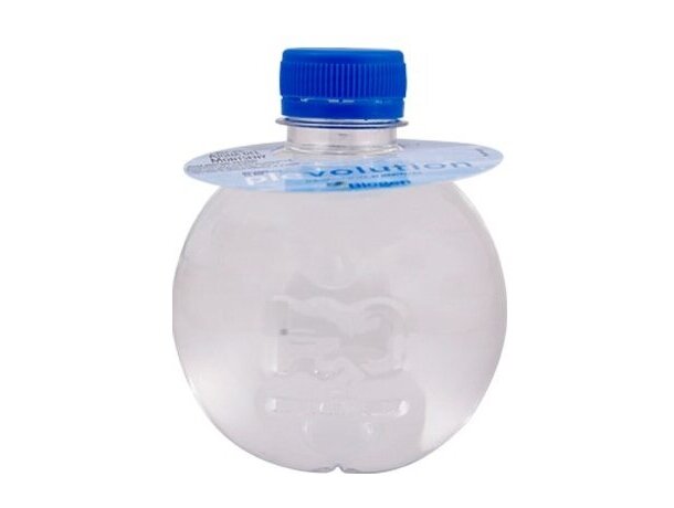 Botella de agua redondeada con collarín de papel Botella de agua redondeada con collarín de papel