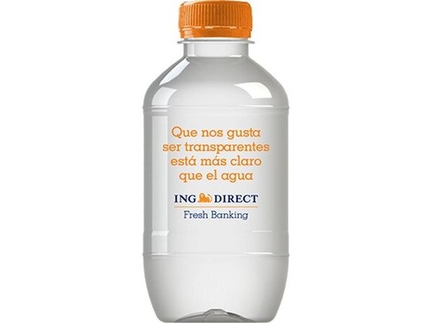 Botella de agua de 25 cl para impresión directa personalizada