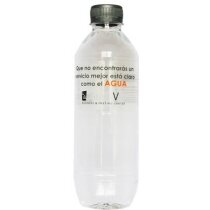 Botella de agua de 50 cl con etiqueta de plástico