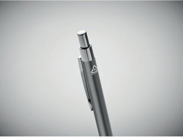 Bolígrafo aluminio reciclado Dana Titanio detalle 12
