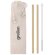 Set de pajitas de bambú en bolsa de algodón para Natural Straw Beige detalle 3