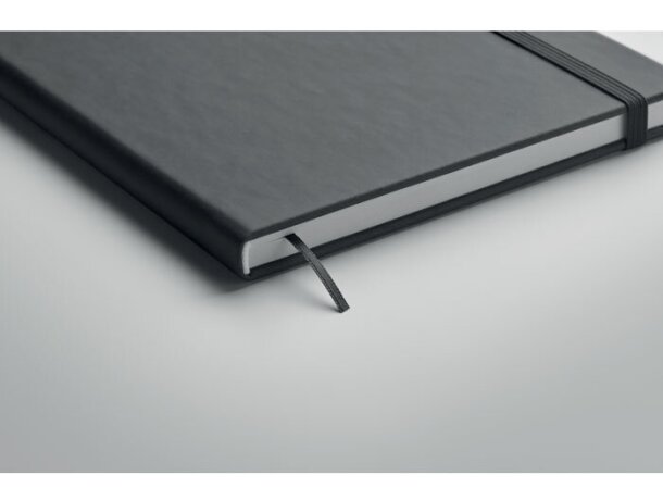 Libretas con banda elastica en pu Negro detalle 4