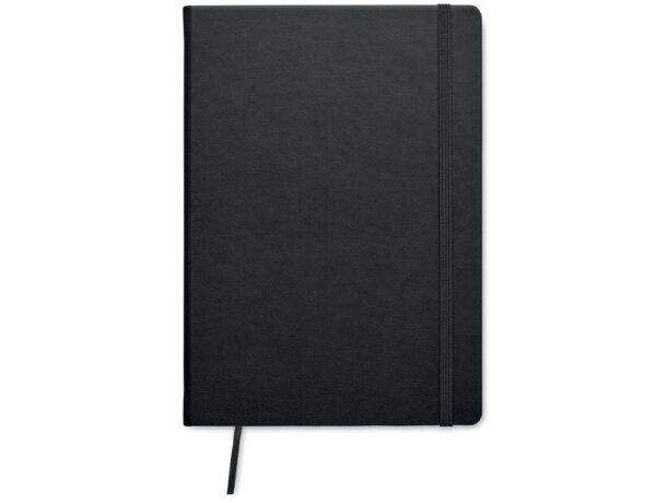 Libretas con banda elastica en pu Negro detalle 2