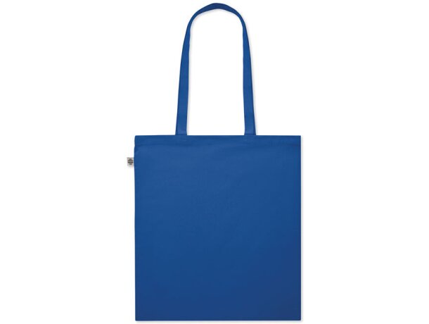 Bolsa algodón asas largas orgánico 180 g/m2 Onel Azul real detalle 16