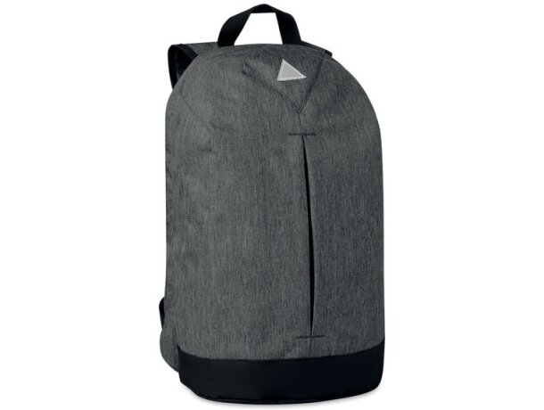 Mochila infantil poliéster 600D jaspeada correas acolchadas Negro detalle 2