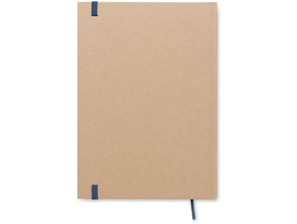 Libreta banda elastica con hojas a rayas y marcapáginas cartón reciclado Musa Azul detalle 4