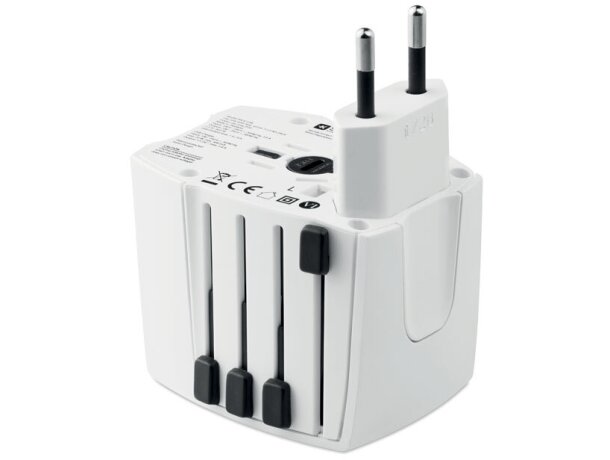 Adaptador universal multifunción de abs con USB skross Blanco detalle 2