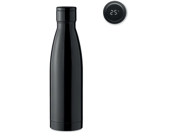 Botella Belo Lux personalizada con indicador de temperatura 500ml Negro detalle 3