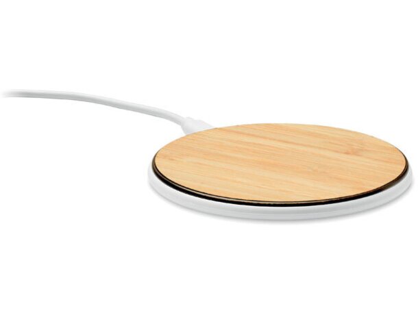 Cargadores inalambricos promocionales Despad Plus bambú 10W Madera detalle 5