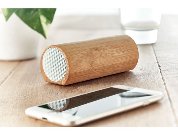 Altavoz bambú inalámbrico 2x5W Speakbox Madera detalle 4