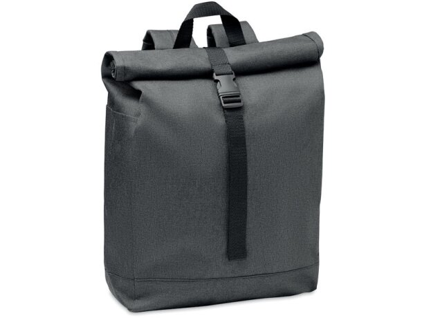 Mochila deportiva Udine RPET reciclado con cierre roll top Negro detalle 4