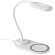 Lámpara LED táctil blanca con cargador inalámbrico