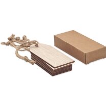 Juego de 6 etiquetas de madera Etibam Juego de 6 etiquetas de madera Etibam