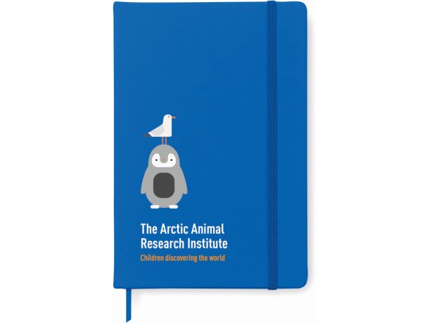 Cuaderno tamaño A6 con hojas rayadas personalizado azul children discovering the world