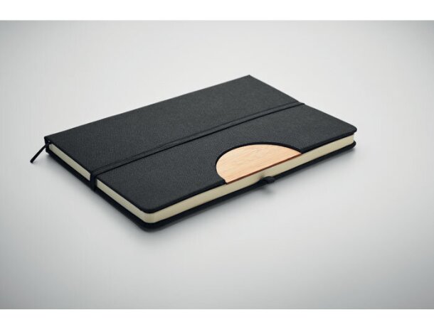 Libreta con banda elastica baratas rPET Blama Negro detalle 3
