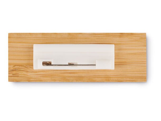 Porta credencial personalizada para ecológica de madera Deri Madera detalle 1