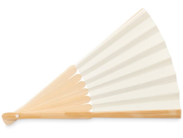 Abanico de bambú Fanny Paper Beige detalle 21