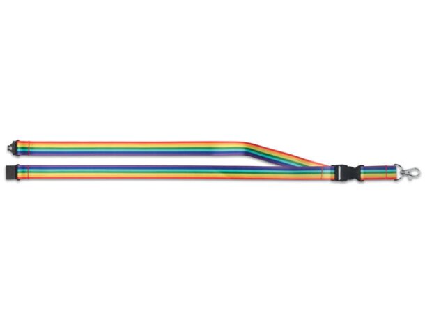 Lanyard RPET rainbow Bowyard Plata detalle 1