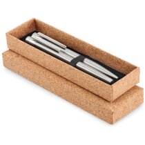 Set roller y bolígrafo acero reciclado mate