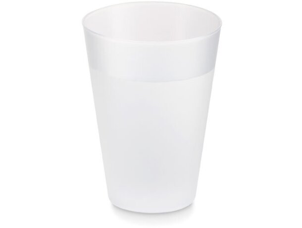Vasos de plástico polipropileno reutilizable 300ml Blanco transparente detalle 2
