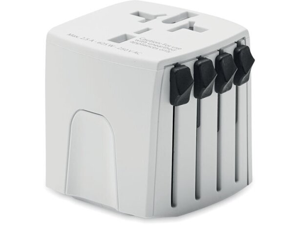 Adaptador de viaje universal seguro de abs Muv Micro Blanco detalle 5