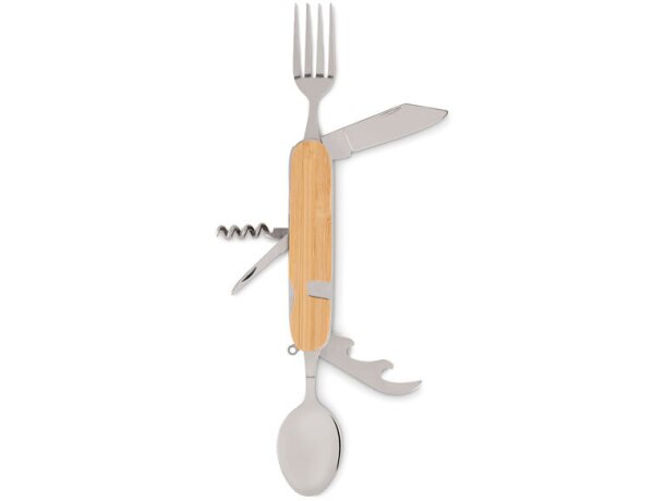 Set Subete bambú plegable 5 funciones camping y senderismo Madera detalle 4