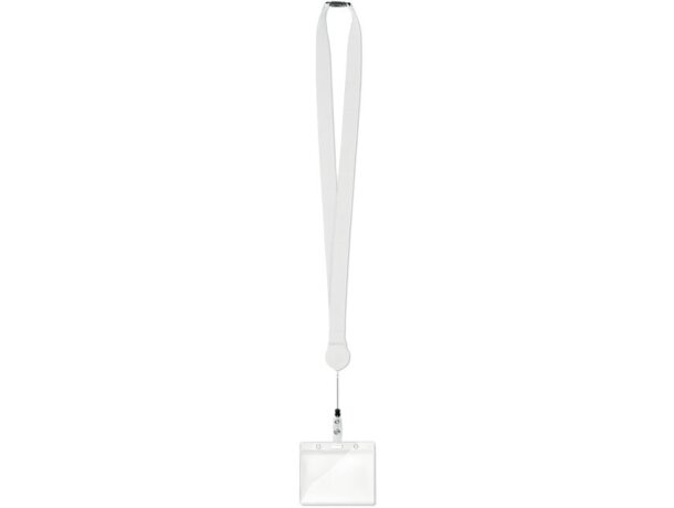 Lanyard de poliéster Zip Lanyard Blanco detalle 2