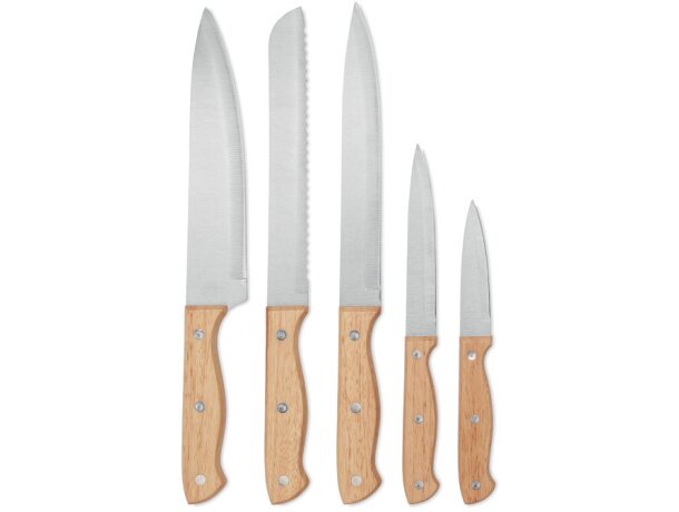 Juego cuchillos Gourmet Madera detalle 3