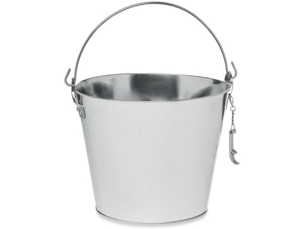 Enfriador Bucky metálico plateado con abridor 4 litros Plateado mate detalle 2