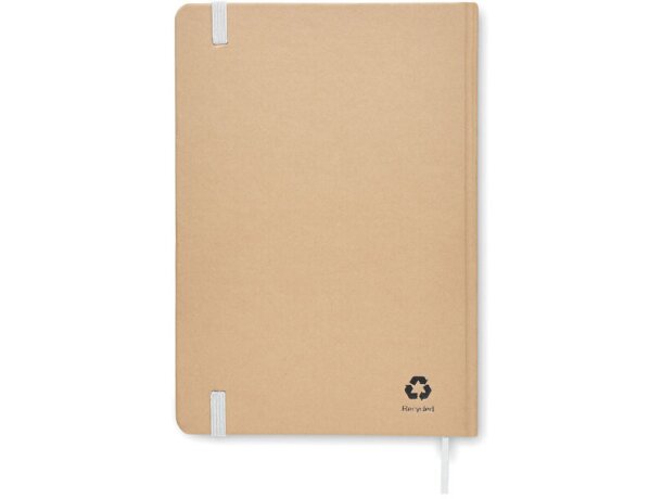 Libreta con banda elastica para empresas cartón reciclado Everwrite Blanco detalle 4