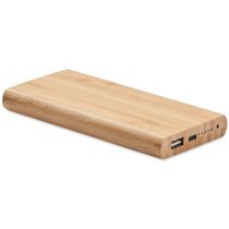 Batería portátil bambú natural 6000 mAh carga USB