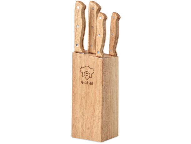 Juego cuchillos Gourmet Madera detalle 5