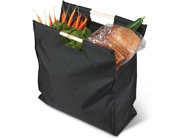 Bolsa de la compra con asas de madera negra