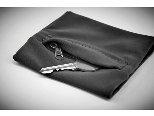 Muñequera lycra y cremallera Loopband Negro detalle 4