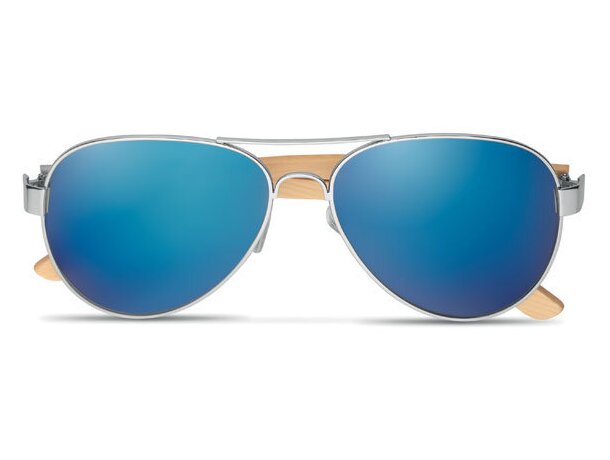 Gafas de sol personalizadas con uv400 bambu Honiara Azul detalle 7