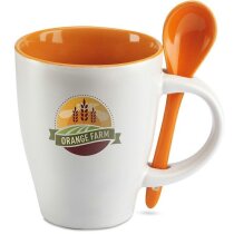 Taza de cerámica cónica con cuchara