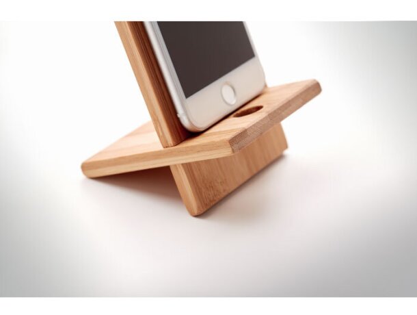 Soporte para telefono de bambú Whippy Madera detalle 6