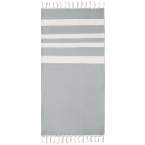 Toalla-pareo con flecos anudados y rayas rPET algodón 75x150 cm Agoura Toalla-pareo con flecos anudados y rayas rPET algodón 75x150 cm Agoura