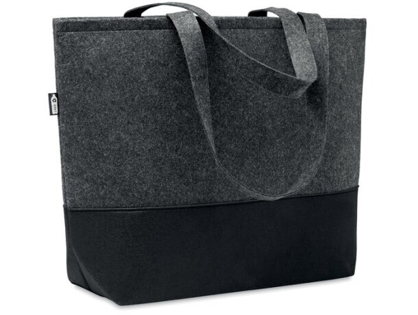 Bolsa compras de fieltro RPET Duo Indico Gris oscuro detalle 4